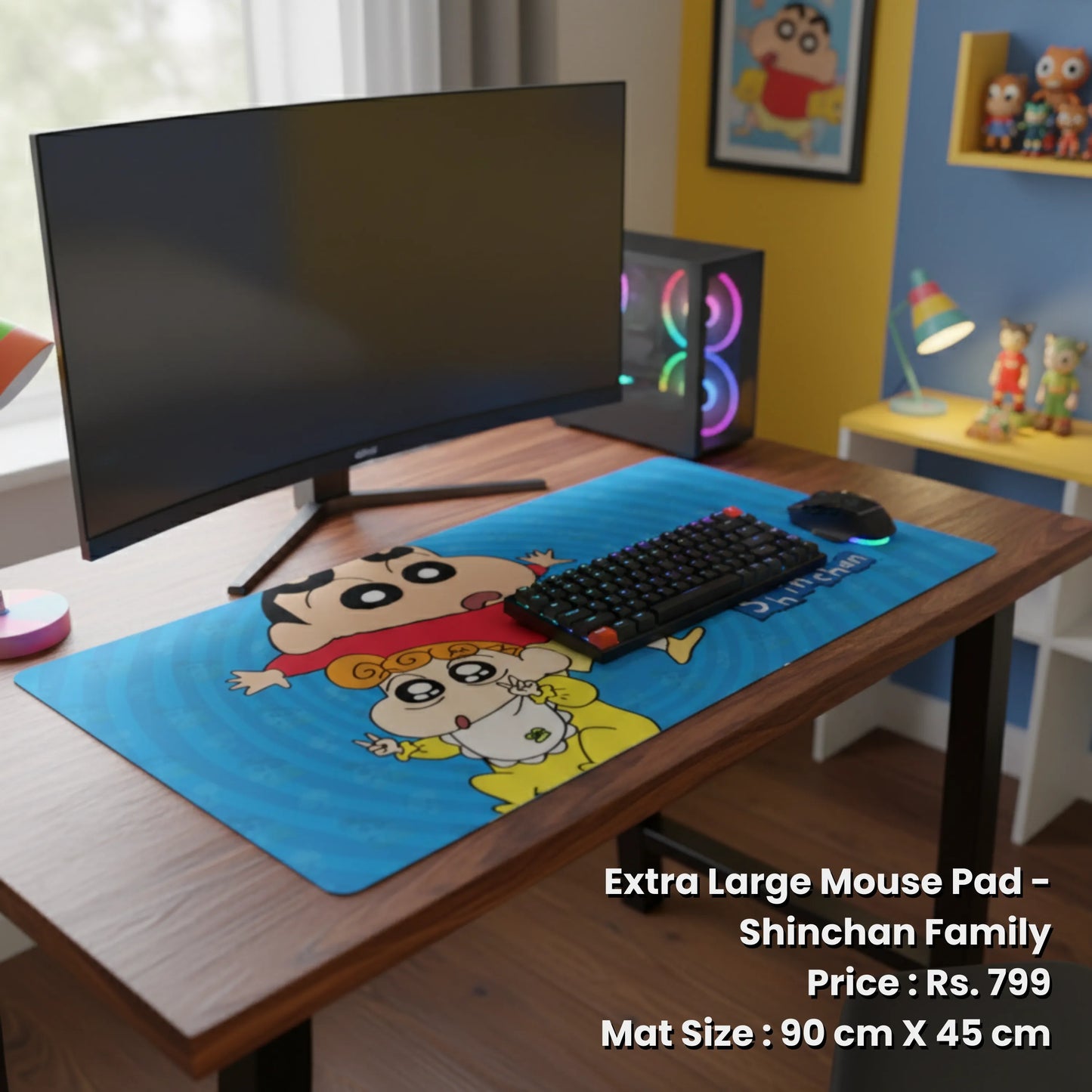 Extra Large Mouse Pad - Shinchan Family