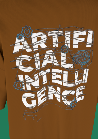 NIT SIKKIM  - BROWN AI  - PREMIUM 240 GSM OVERSIZE T-SHIRT