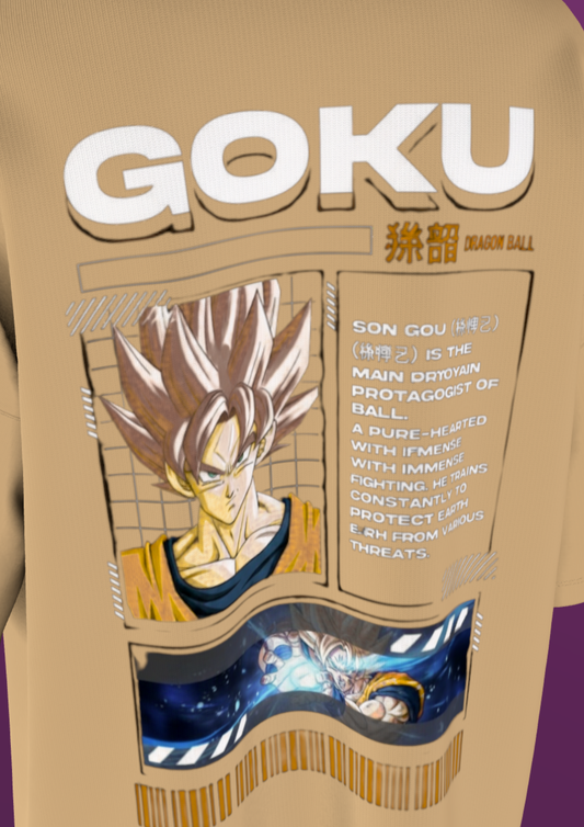 NIT TRICHY - GOKU - PREMIUM 240 GSM OVERSIZE T-SHIRT - BEIGE