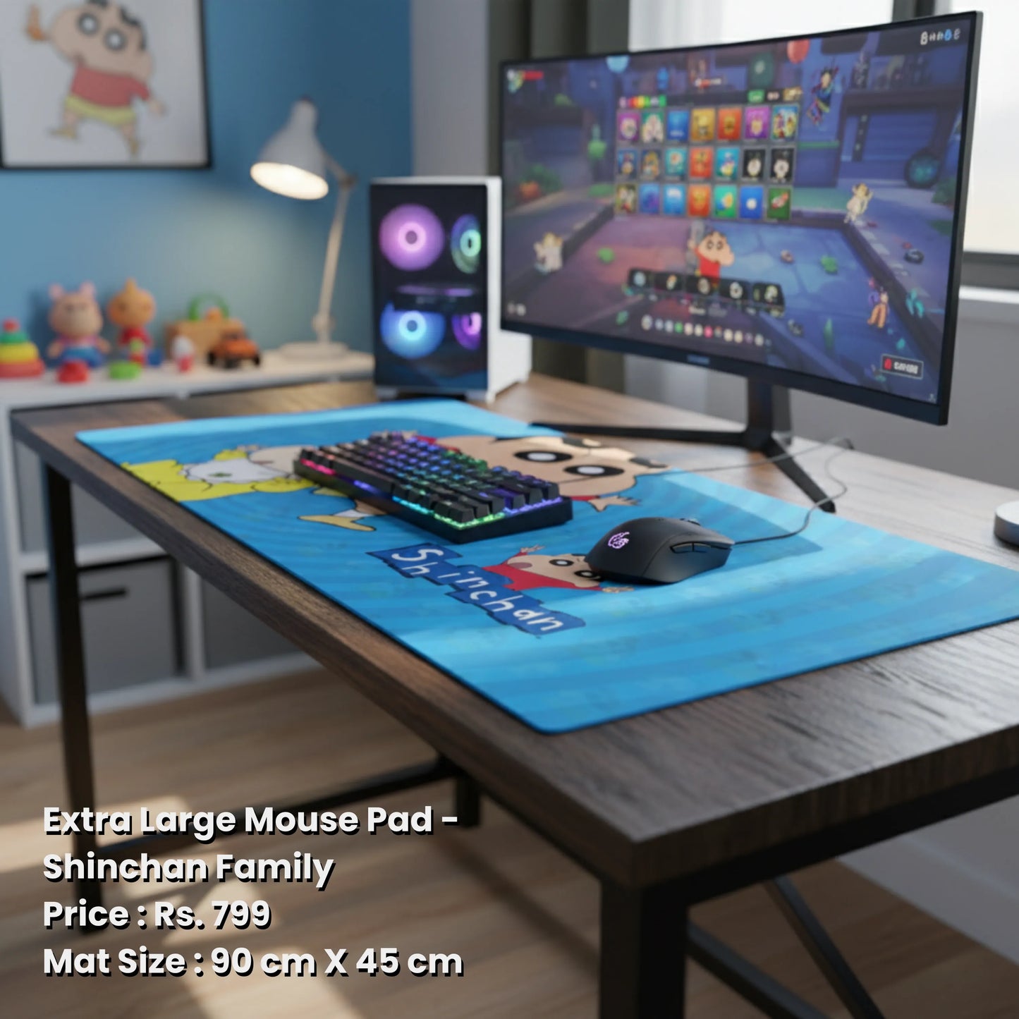 Extra Large Mouse Pad - Shinchan Family