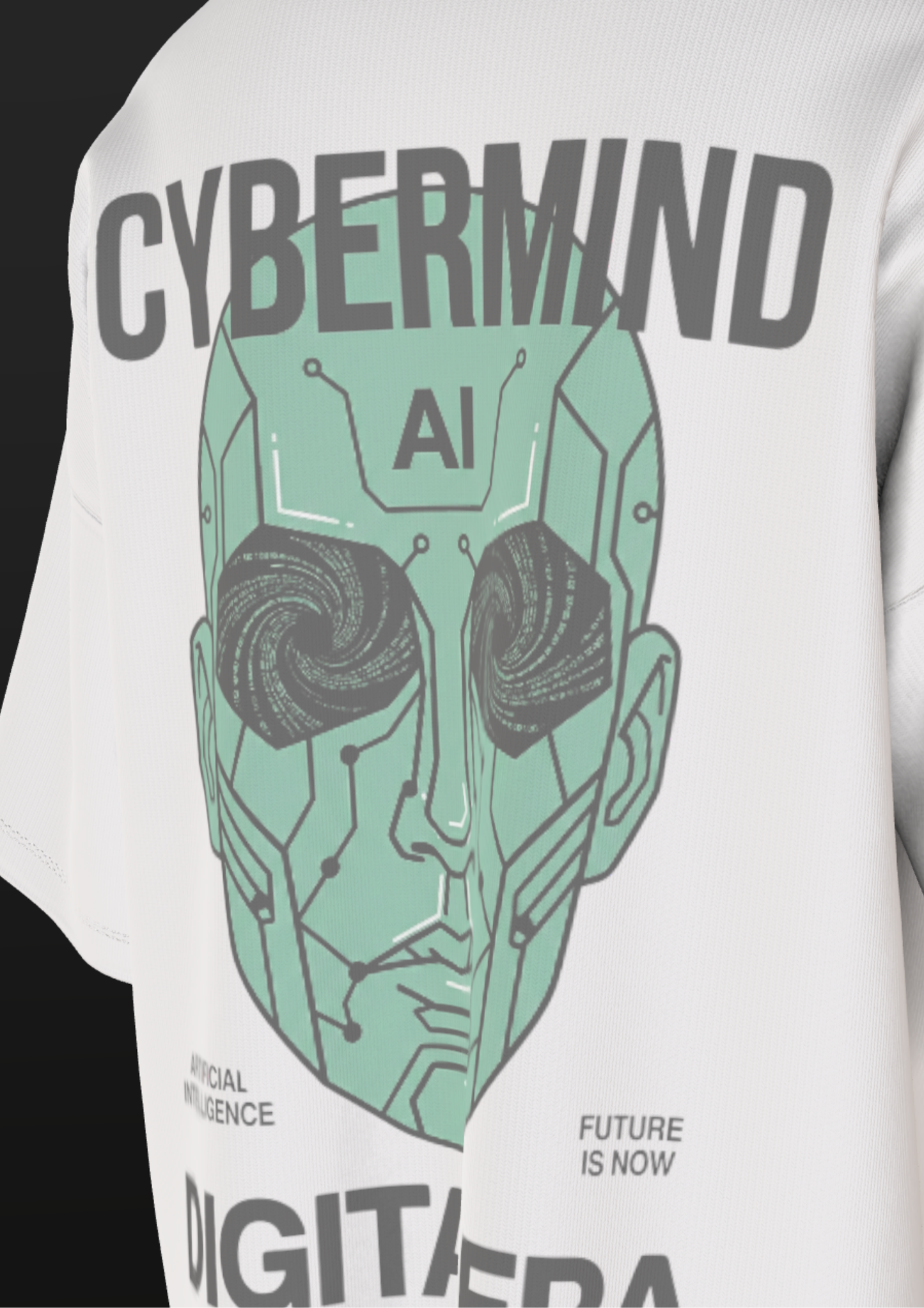 NIT SIKKIM  - WHITE CYBERMIND  - PREMIUM 220 GSM OVERSIZE T-SHIRT