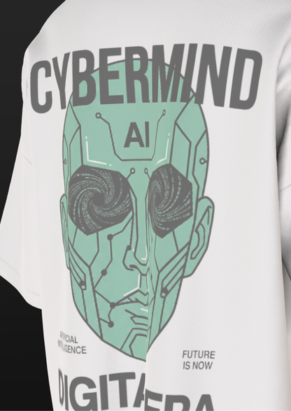 NIT SIKKIM  - WHITE CYBERMIND  - PREMIUM 220 GSM OVERSIZE T-SHIRT