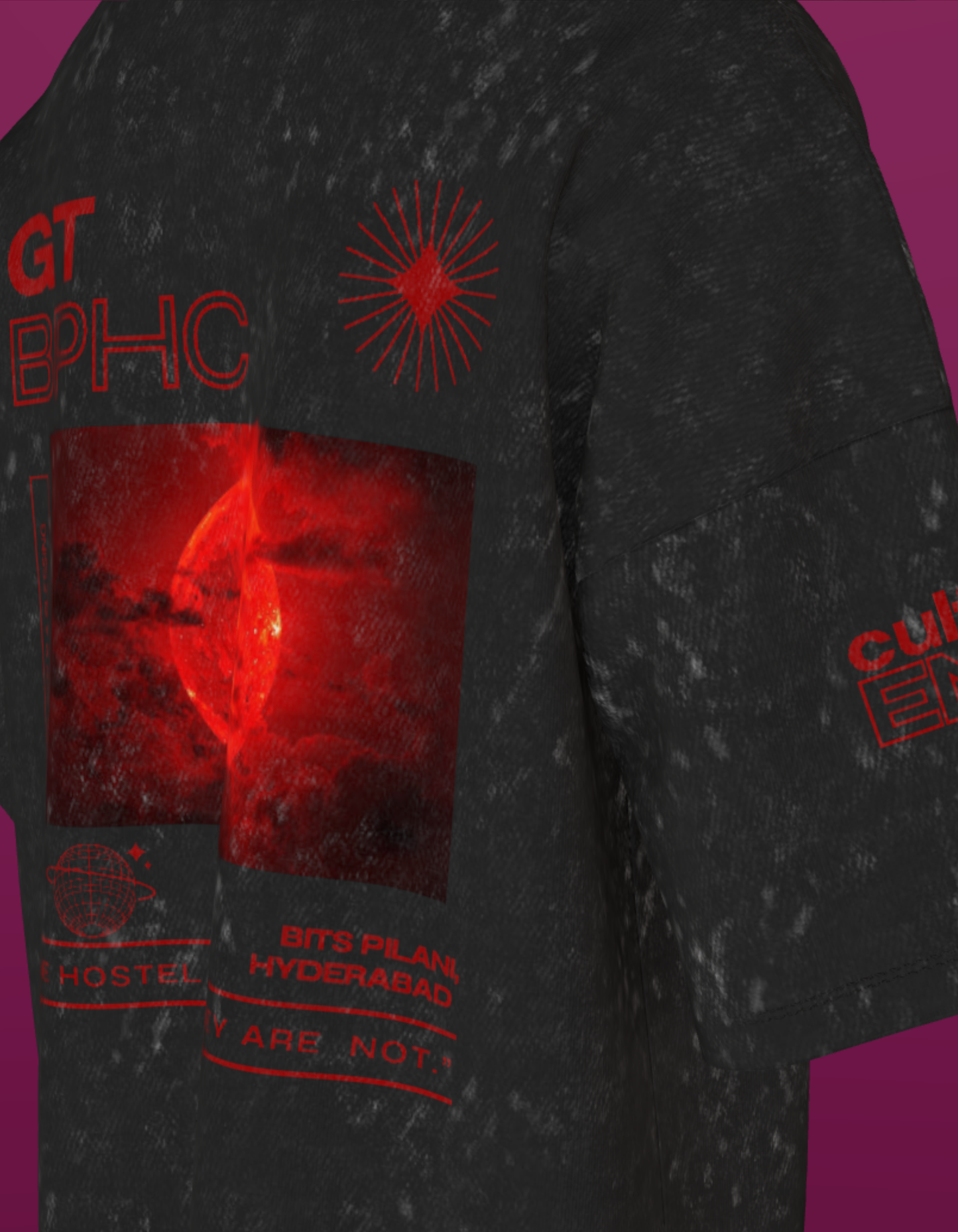 BITS HYDERABAD -  BLOODY HELL - PREMIUM 250 GSM OVERSIZE ACIDWASH