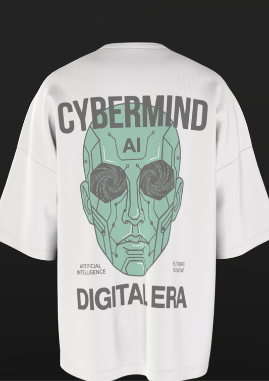 NIT SIKKIM  - WHITE CYBERMIND  - PREMIUM 220 GSM OVERSIZE T-SHIRT