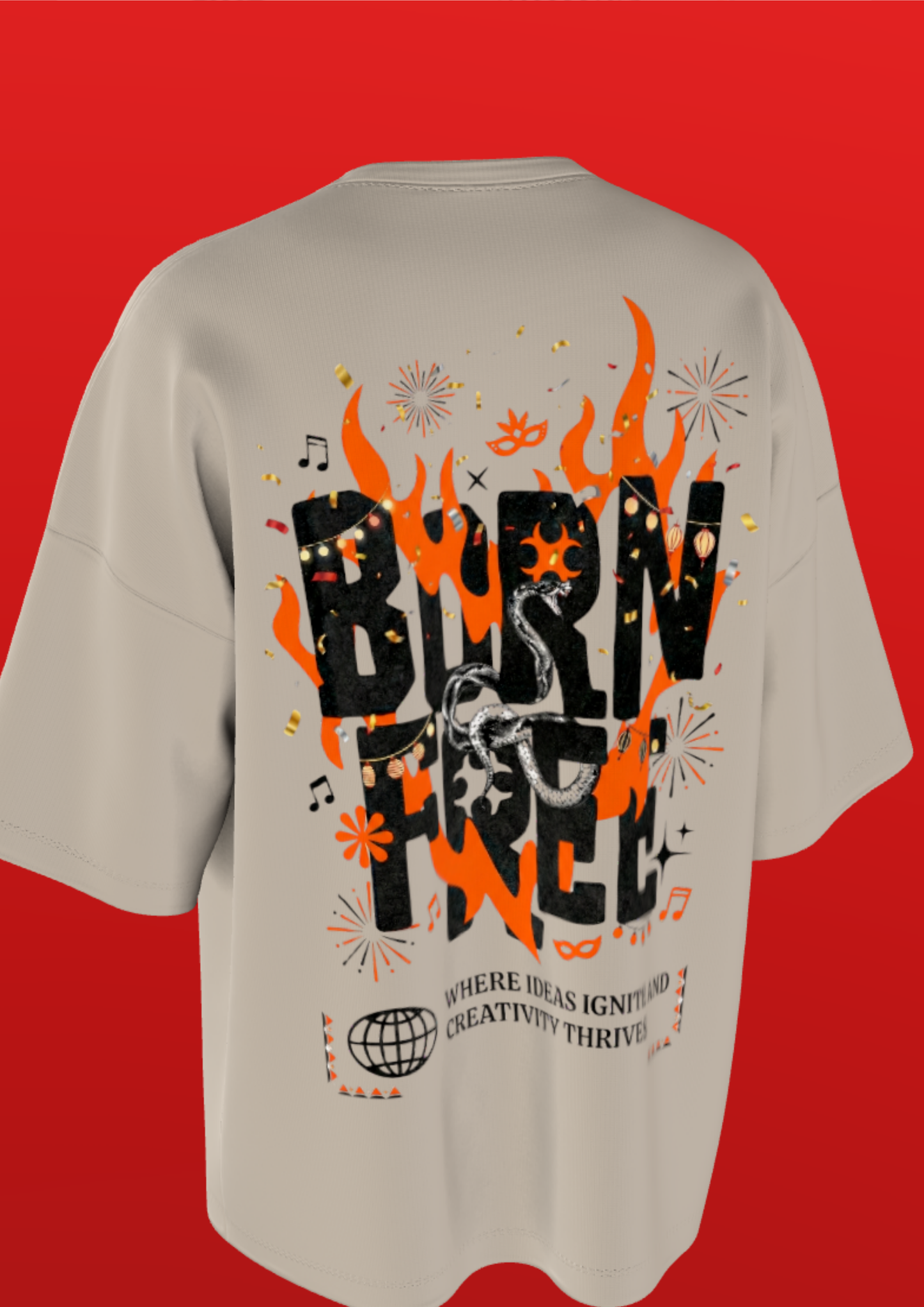 NIT NAGALAND - EKARIKTHIN - THE OFF WHITE BURN - PREMIUM 240 GSM OZ T-SHIRT