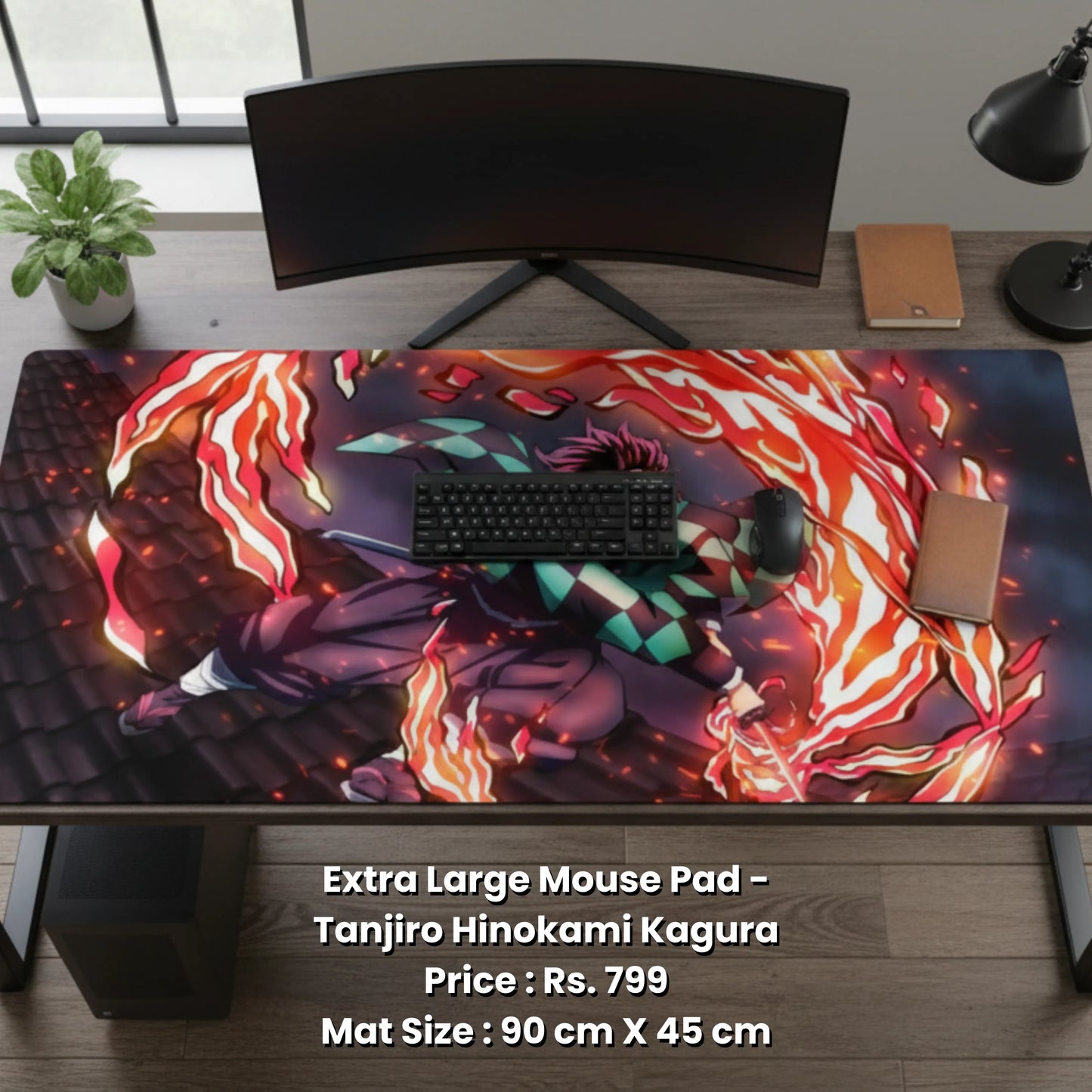 Demon Slayer XXL Desk Mat - Tanjiro Hinokami Kagura