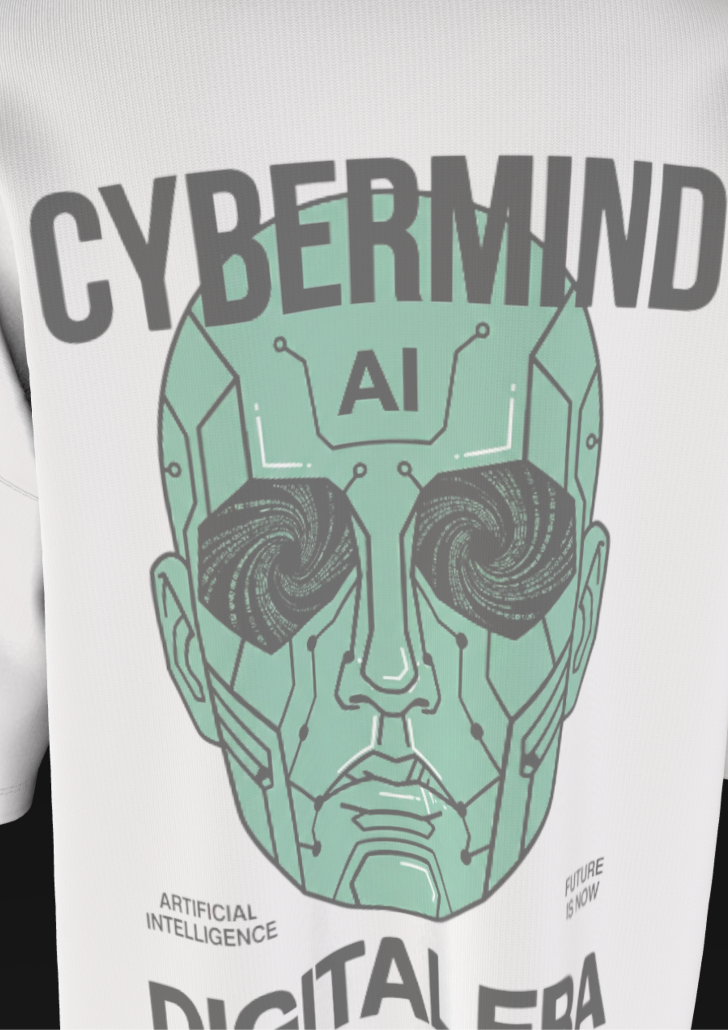 NIT SIKKIM  - WHITE CYBERMIND  - PREMIUM 220 GSM OVERSIZE T-SHIRT