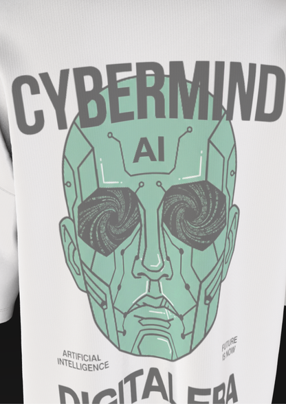 NIT SIKKIM  - WHITE CYBERMIND  - PREMIUM 220 GSM OVERSIZE T-SHIRT