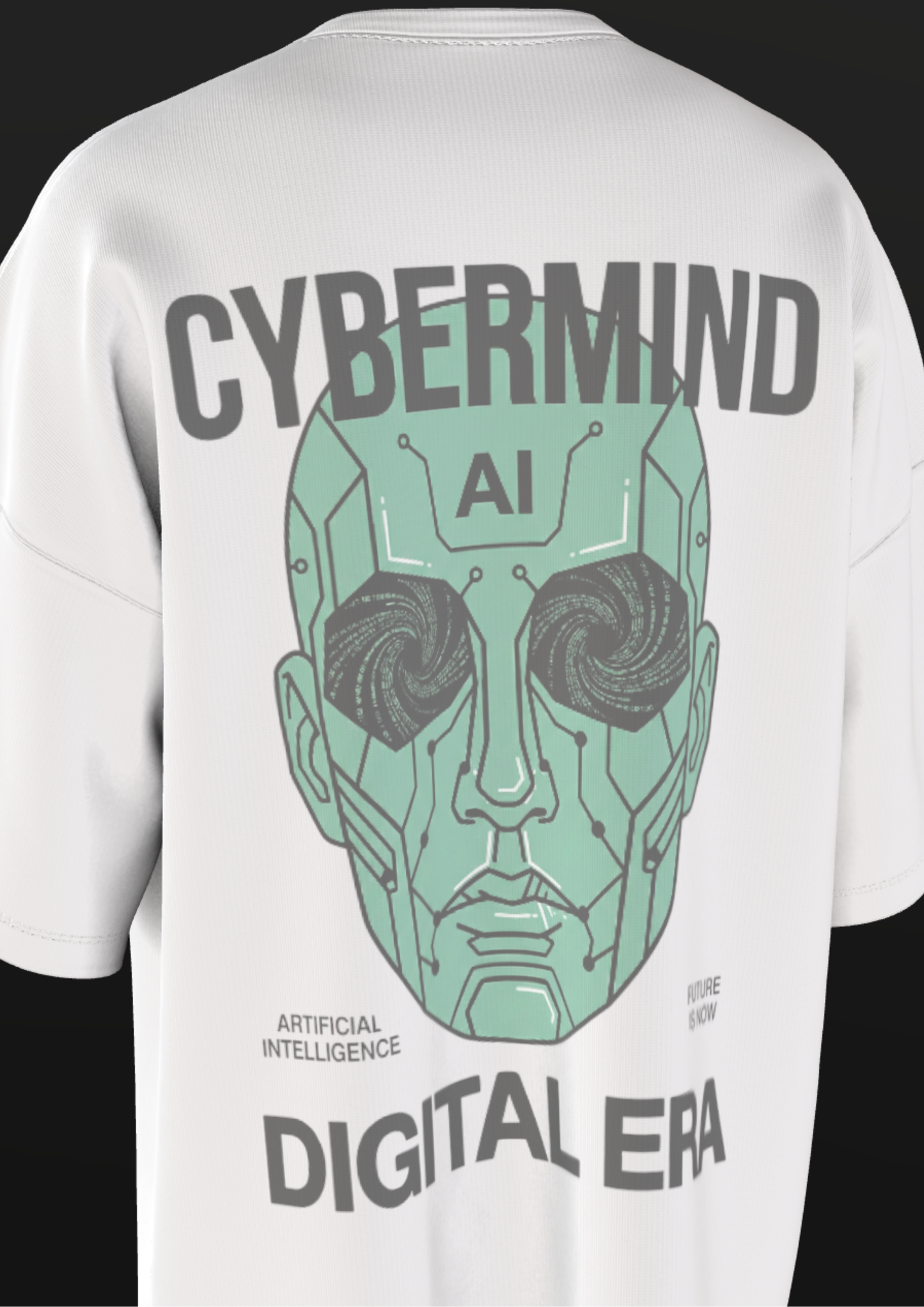 NIT SIKKIM  - WHITE CYBERMIND  - PREMIUM 220 GSM OVERSIZE T-SHIRT