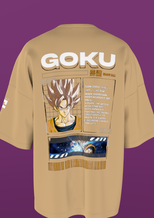 NIT TRICHY - GOKU - PREMIUM 240 GSM OVERSIZE T-SHIRT - BEIGE