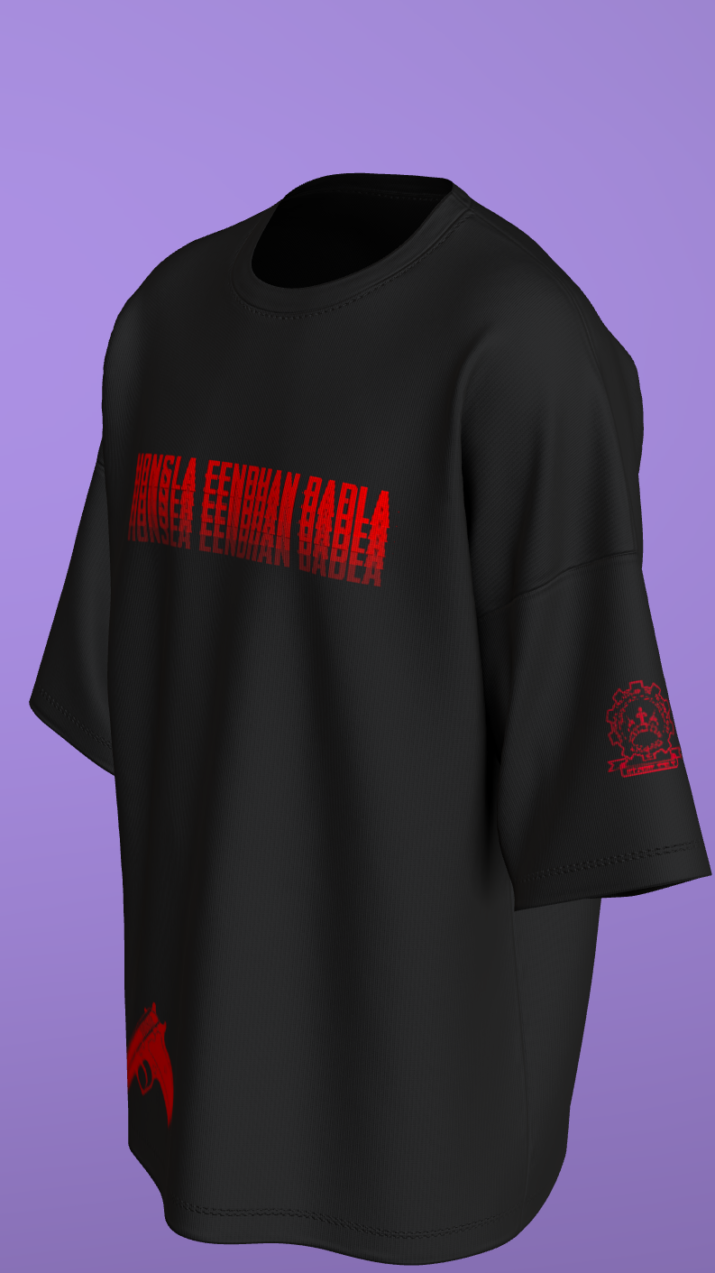 NIT KURUKSHETRA - 2 - PREMIUM 220 GSM OVERSIZE T-SHIRT - BLACK