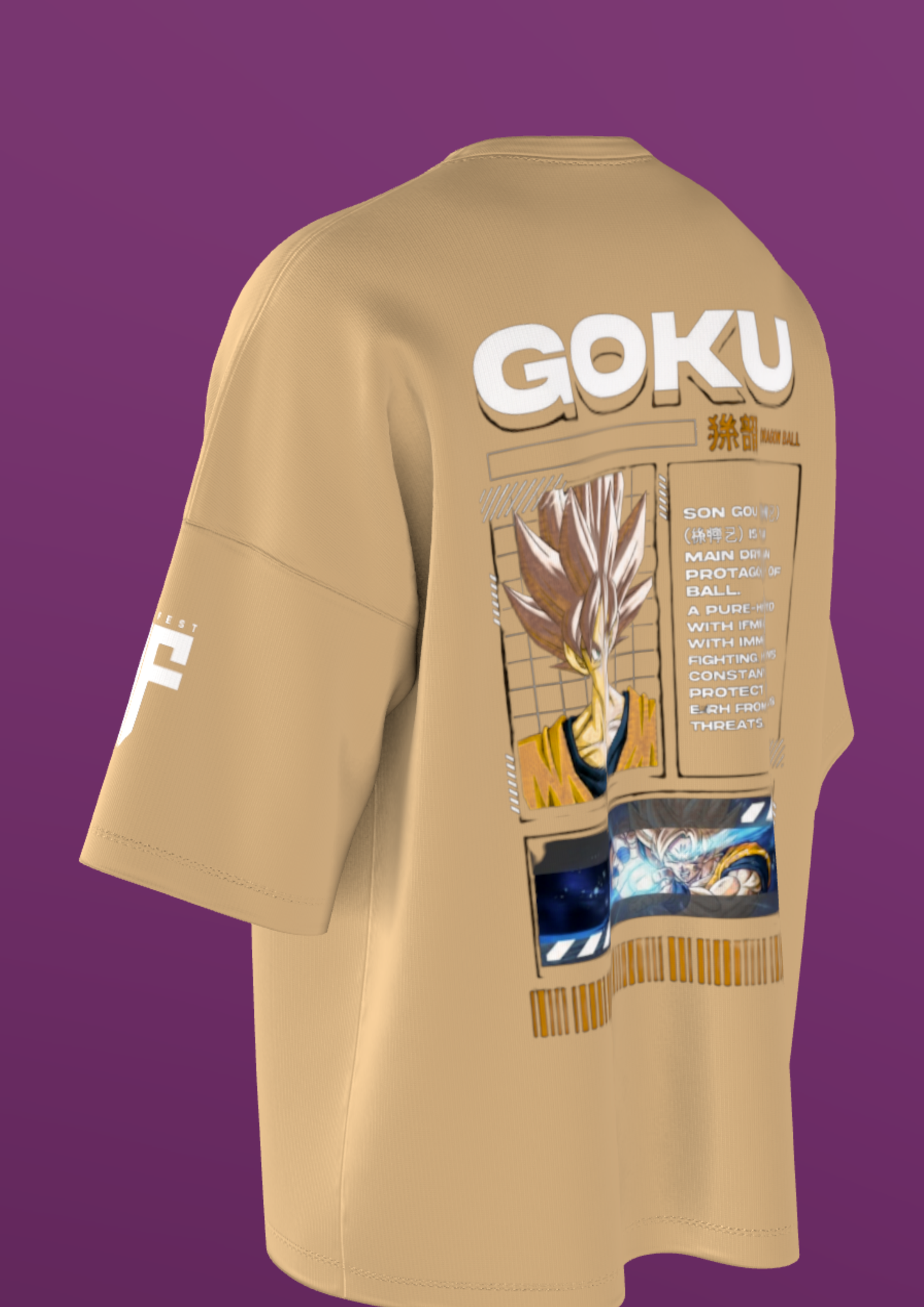 NIT TRICHY - GOKU - PREMIUM 240 GSM OVERSIZE T-SHIRT - BEIGE