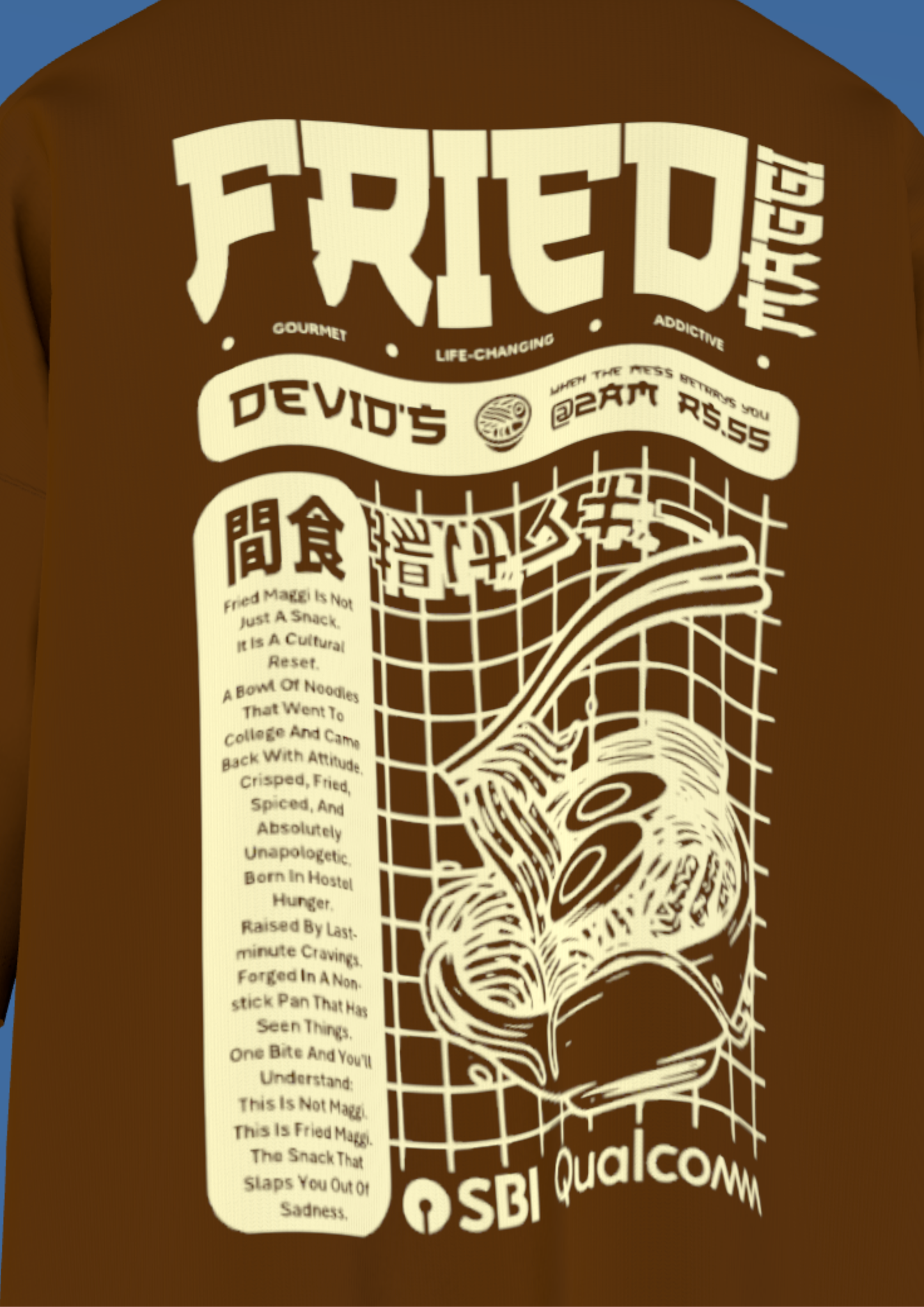 IIIT HYDERABAD -FRIED MAGGI - PREMIUM 220 GSM OVERSIZE TSHIRT