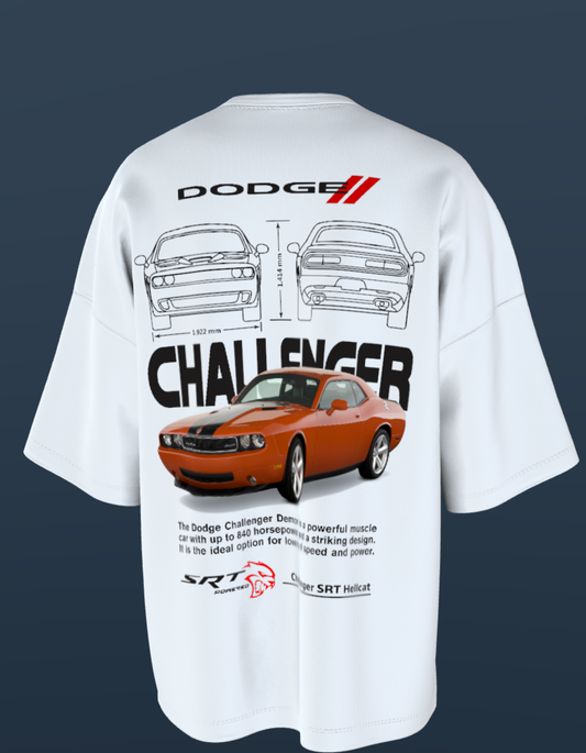 Oversized Premium Cotton T-Shirts - Dodge Challenger