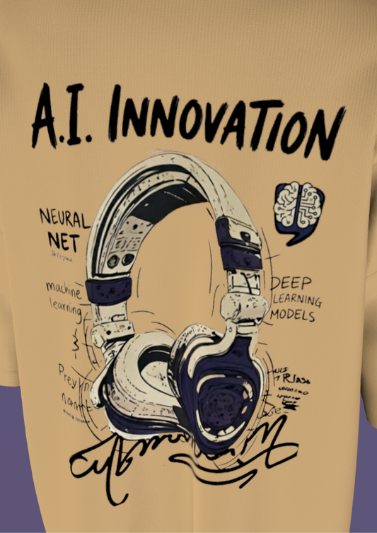 NIT SIKKIM  - BEIGE AI INNOVATION  - PREMIUM 240 GSM OVERSIZE T-SHIRT
