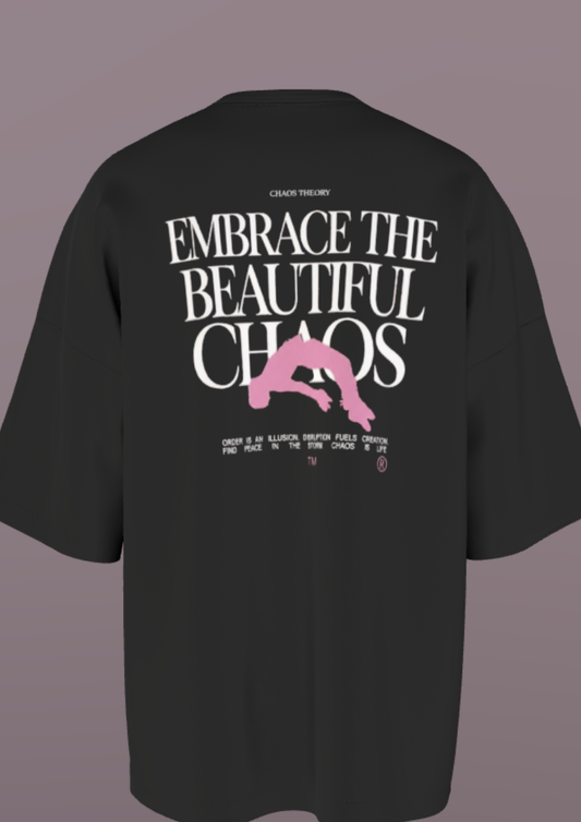 TEDX CRCE - MUMBAI CHAOS - PREMIUM 220 GSM OVERSIZE T-SHIRT - BLACK
