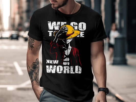 Classic Anime Series T-Shirts - One Piece -  Luffy in New World