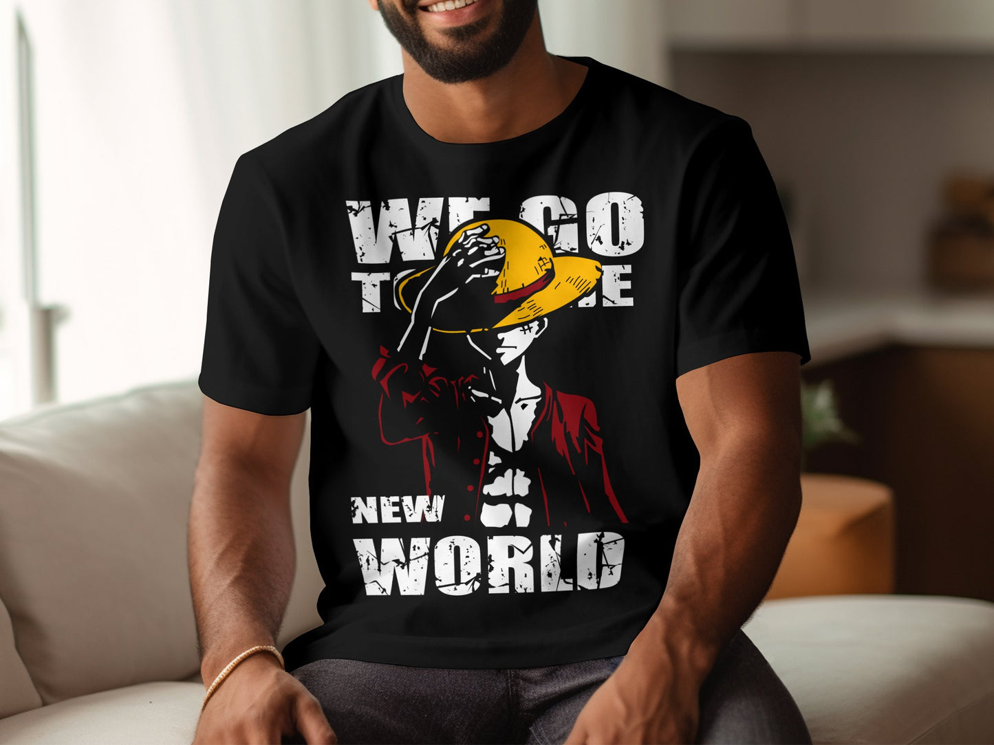 Classic Anime Series T-Shirts - One Piece -  Luffy in New World