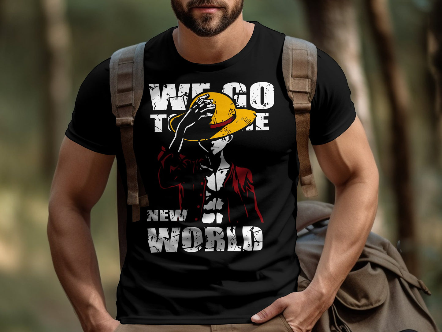 Classic Anime Series T-Shirts - One Piece -  Luffy in New World