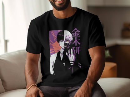 Classic Anime Series T-Shirts - Tokyo Ghoul - Ken Kaneki Blue Purple