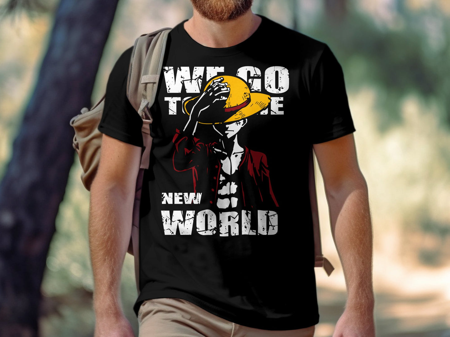 Classic Anime Series T-Shirts - One Piece -  Luffy in New World