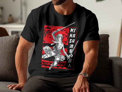 Classic Anime Series T-Shirts - Attack on Titans - Mikasa