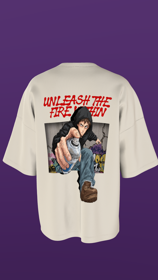 IIT KANPUR "Fire Within" Premium 240 GSM - Off White Oversized
