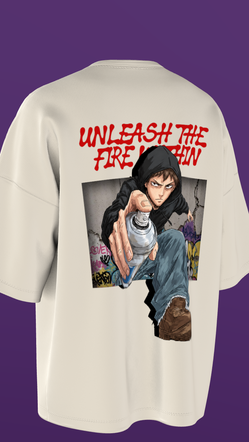 IIT KANPUR "Fire Within" Premium 240 GSM - Off White Oversized