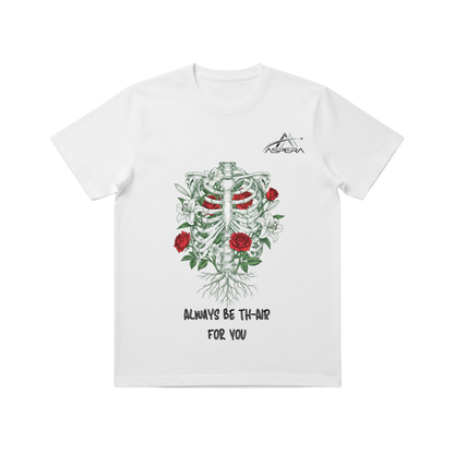 AIIMS MANGALGIRI  - WHITE RIBS & ROSES- REGULAR FIT 210 GSM T-SHIRT
