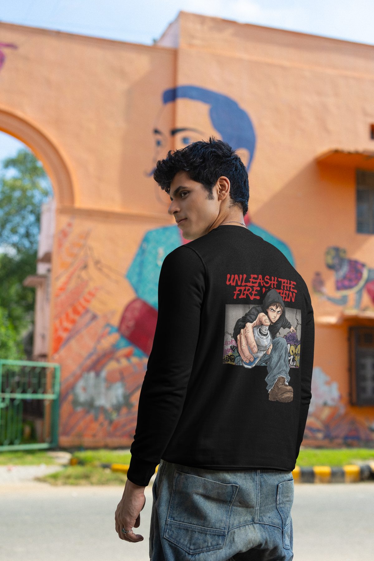 IIT KANPUR "The Fire" Premium 280 GSM - Black - Sweat Shirt