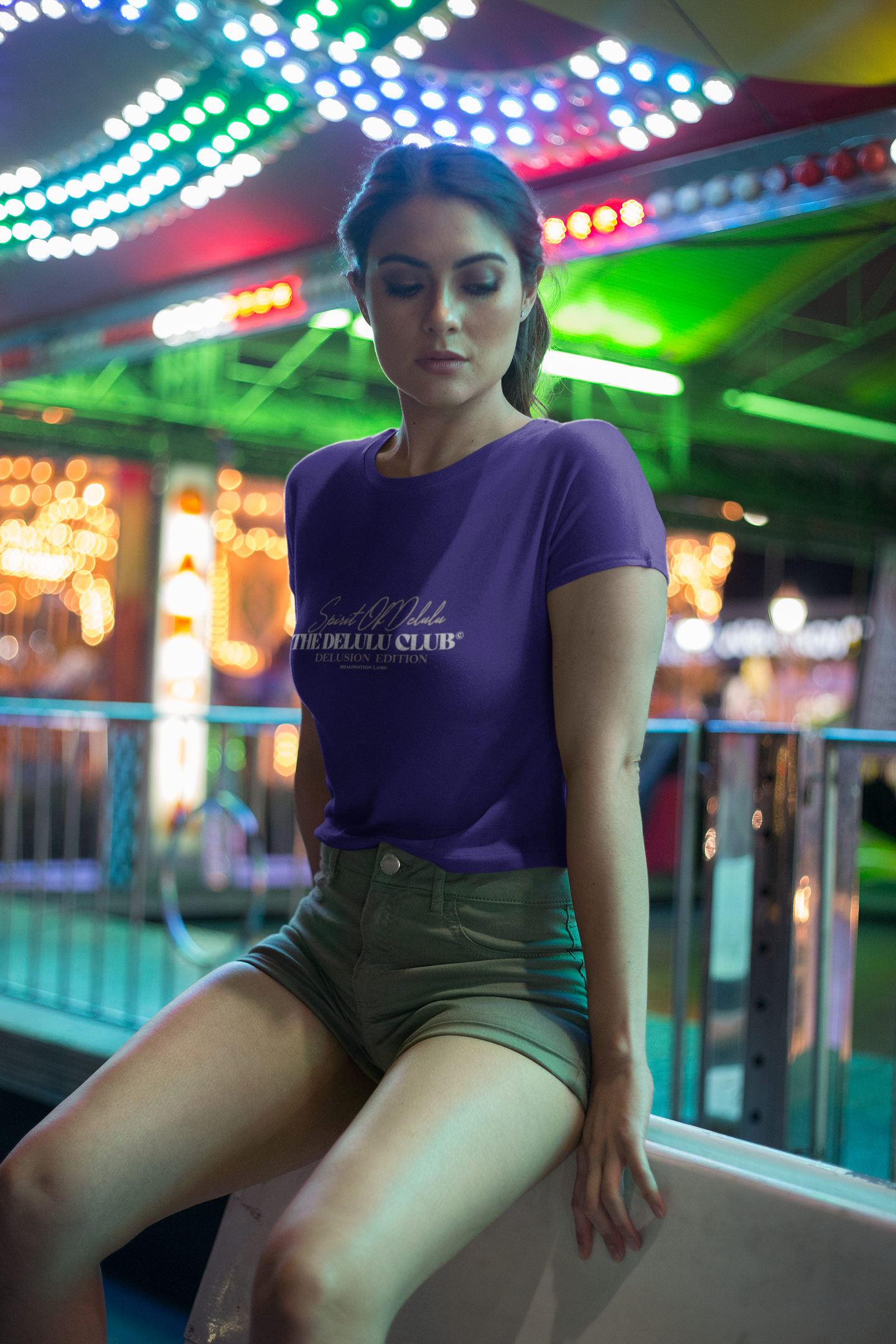 IIM SHILLONG - PREMIUM 260 GSM OVERSIZE CROP TOP -  DELULU IN NAVY BLUE