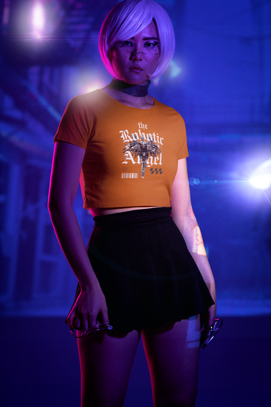 NIT NAGALAND - PREMIUM 260 GSM OVERSIZE CROP TOP - ROBOT ANGLE