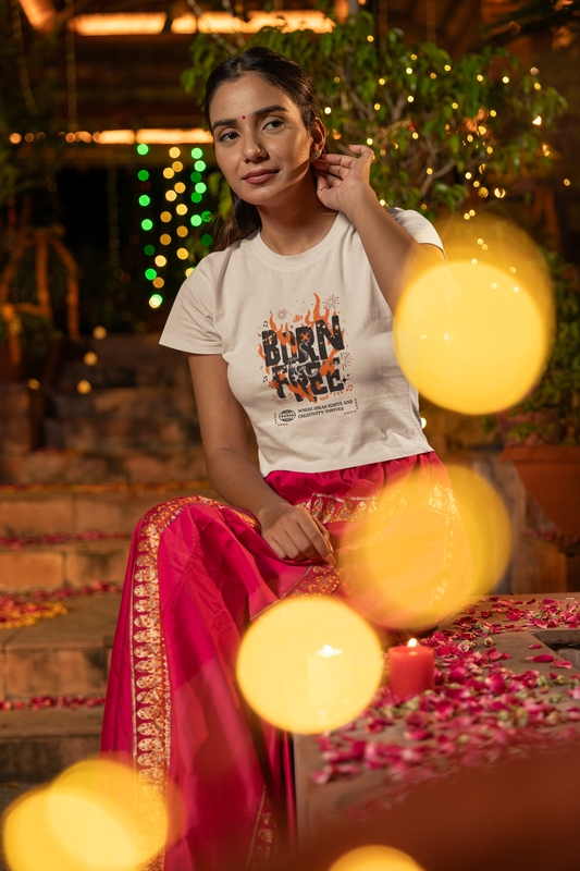 NIT NAGALAND - PREMIUM 260 GSM OVERSIZE CROP TOP - BORN FREE