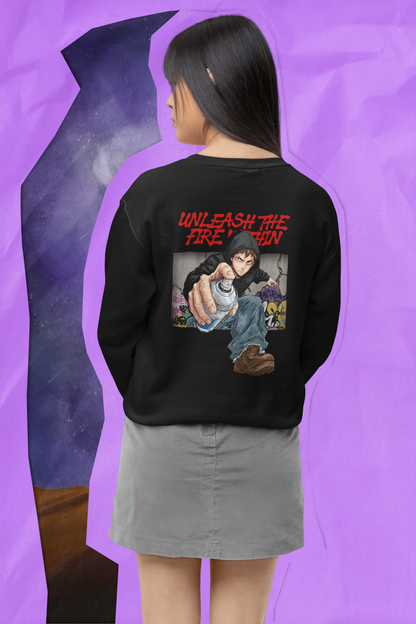 IIT KANPUR "The Fire" Premium 280 GSM - Black - Sweat Shirt