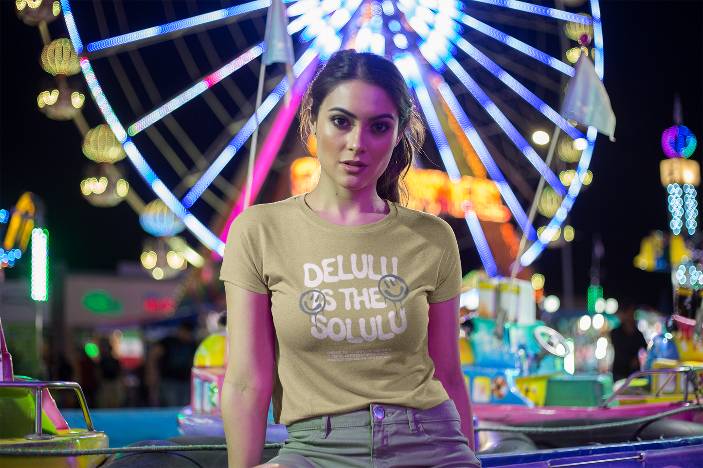 IIM SHILLONG - PREMIUM 260 GSM OVERSIZE CROP TOP -  DELULU IS SOLULU