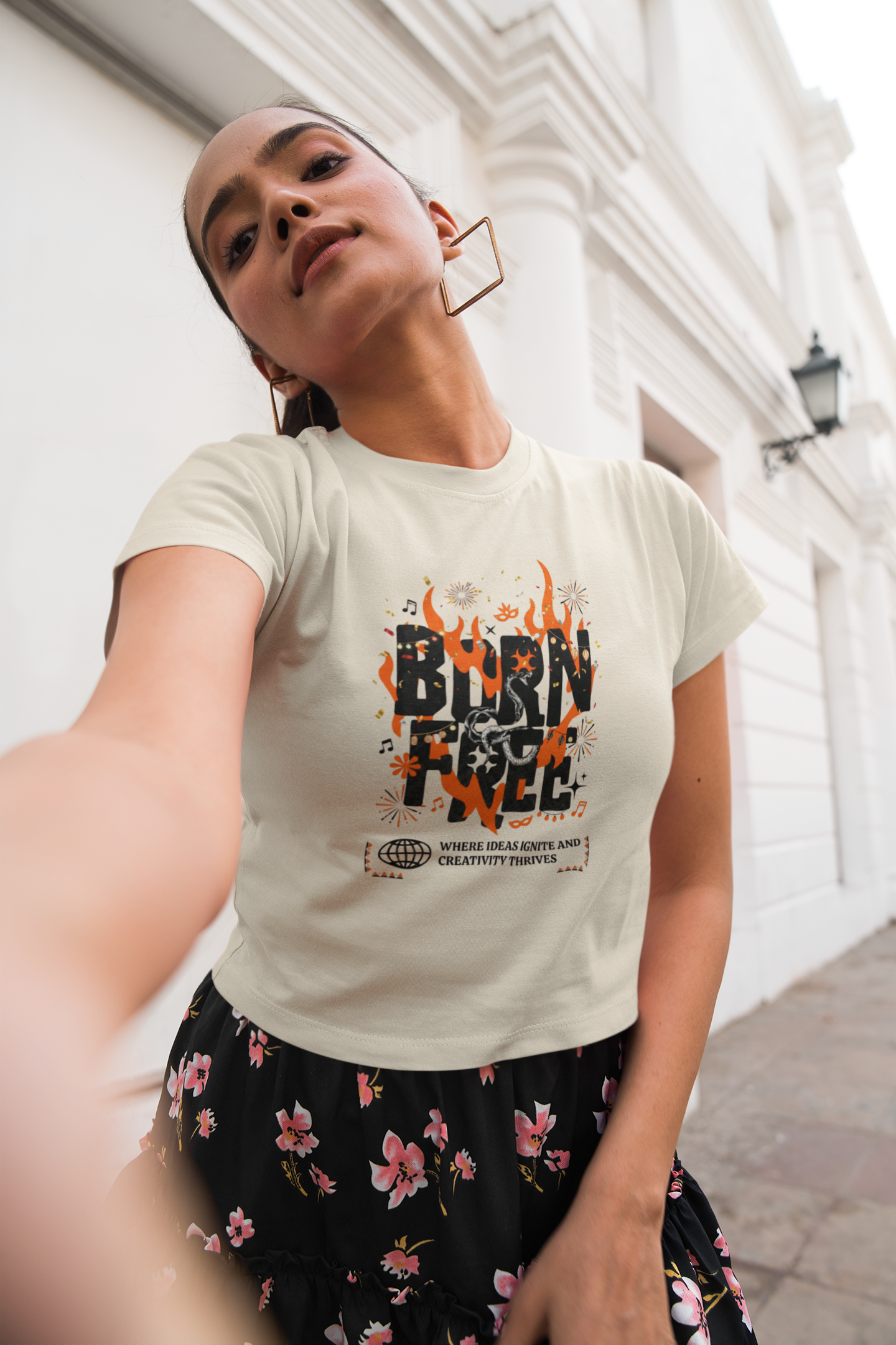 NIT NAGALAND - PREMIUM 260 GSM OVERSIZE CROP TOP - BORN FREE
