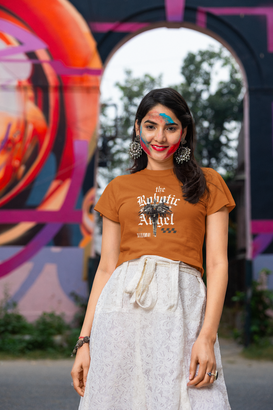 NIT NAGALAND - PREMIUM 260 GSM OVERSIZE CROP TOP - ROBOT ANGLE