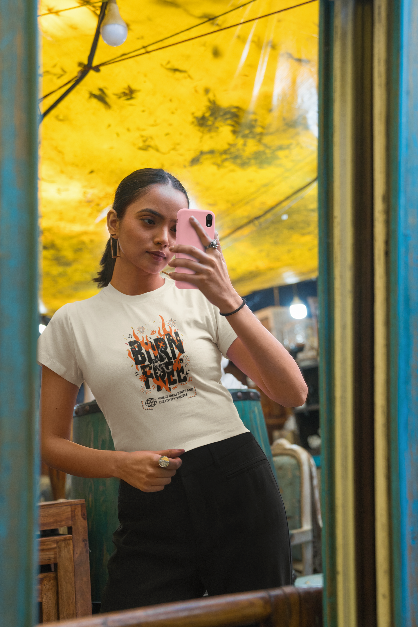 NIT NAGALAND - PREMIUM 260 GSM OVERSIZE CROP TOP - BORN FREE