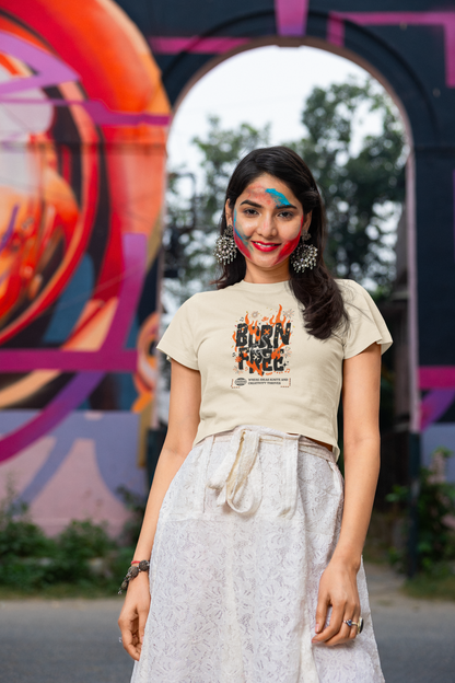 NIT NAGALAND - PREMIUM 260 GSM OVERSIZE CROP TOP - BORN FREE