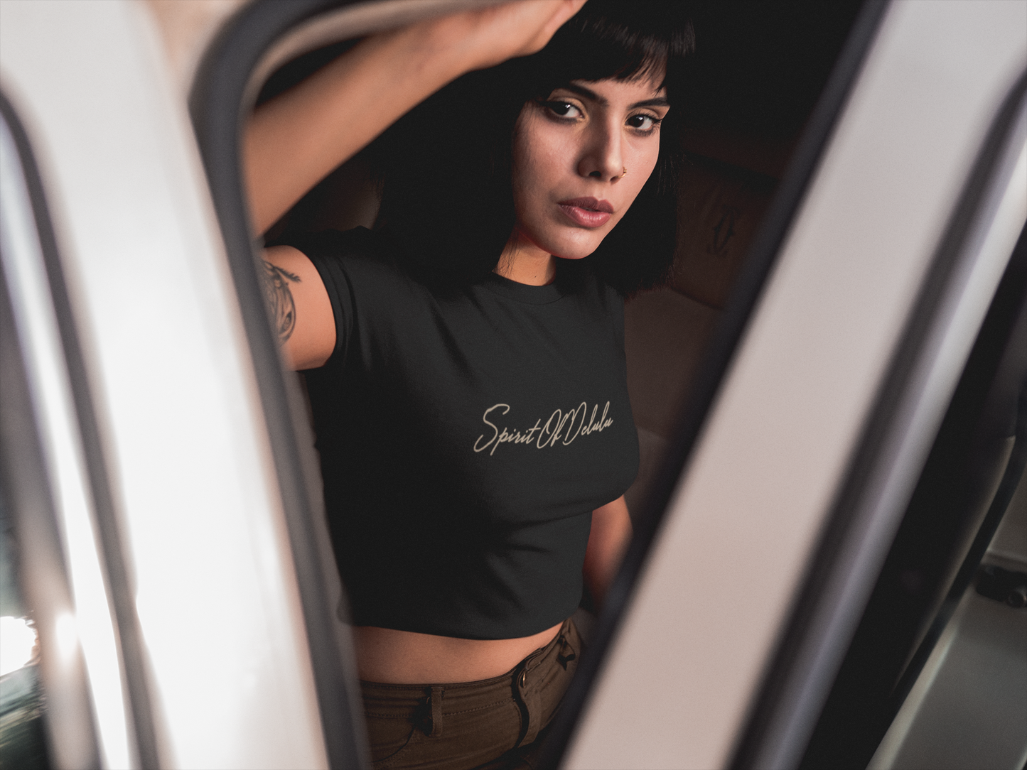 IIM SHILLONG - PREMIUM 260 GSM OVERSIZE CROP TOP - SPIRIT OF DELULU