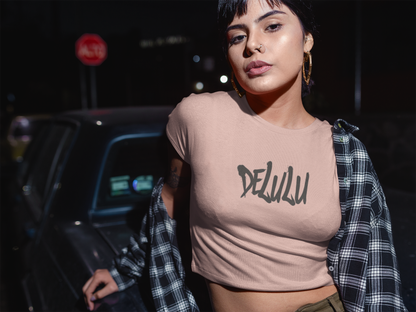 IIM SHILLONG - PREMIUM 260 GSM OVERSIZE CROP TOP -  DELULU IN VIOLENT ICE
