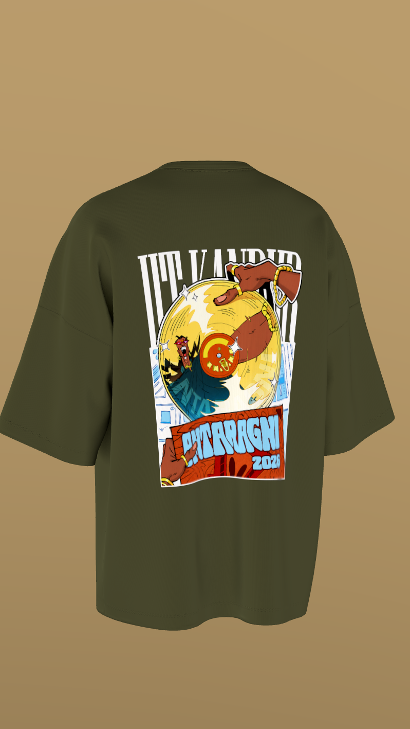 IIT KANPUR "Golden Spin" Premium 240 GSM - Military Green Oversized