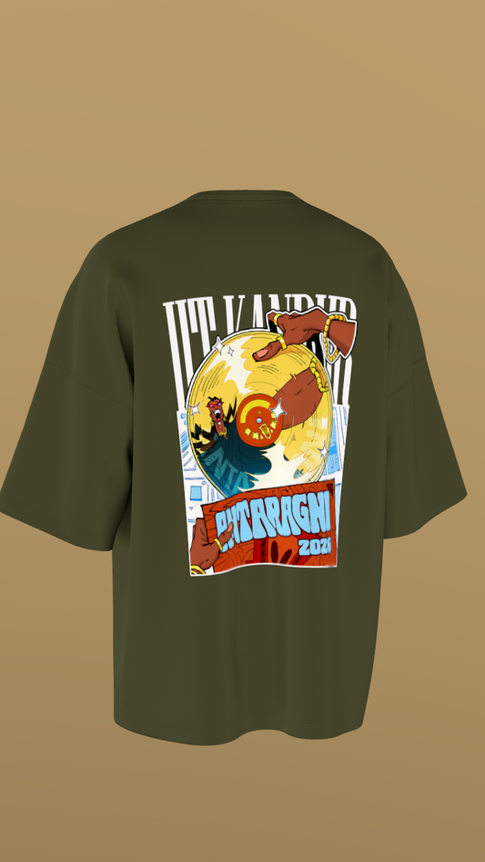 IIT KANPUR "Golden Spin" Premium 240 GSM - Military Green Oversized