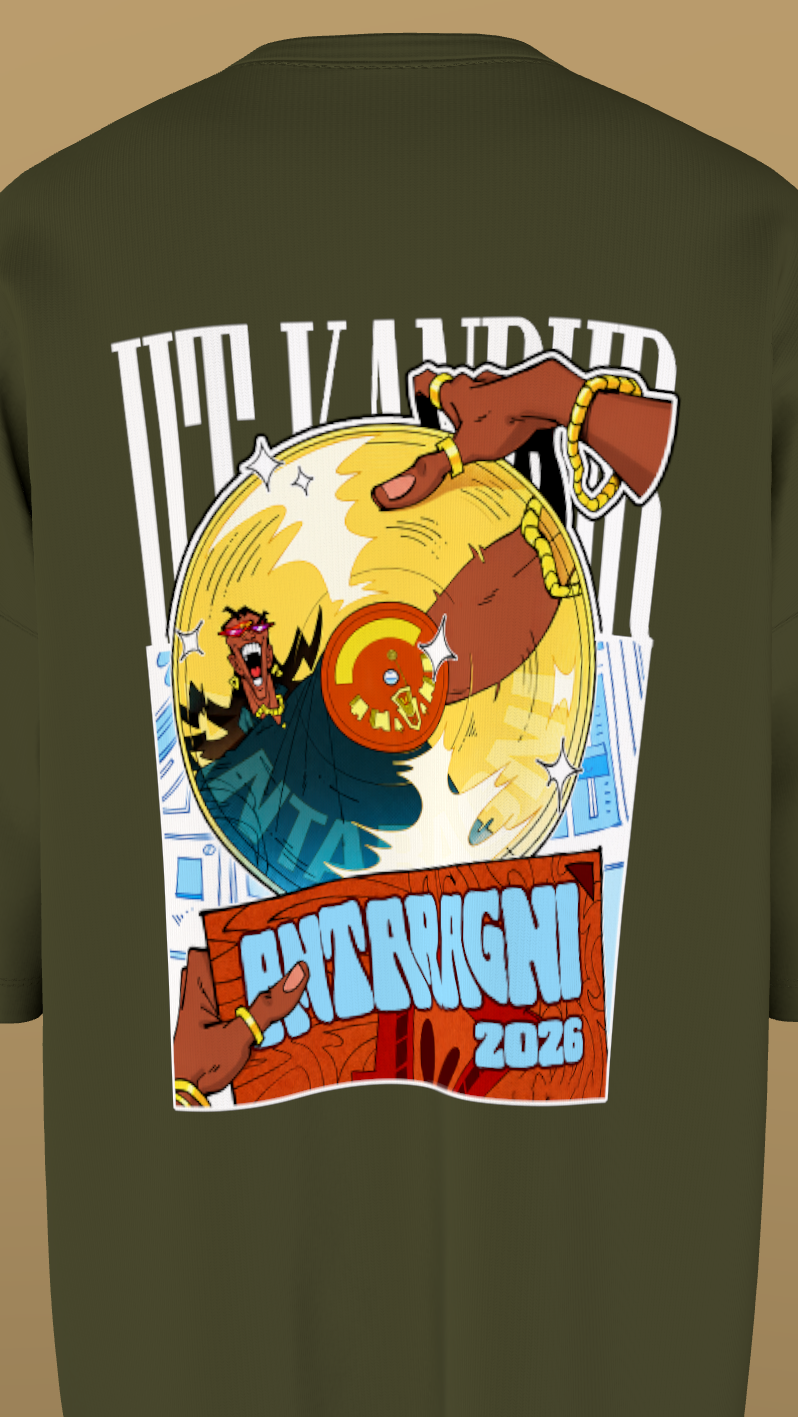 IIT KANPUR "Golden Spin" Premium 240 GSM - Military Green Oversized