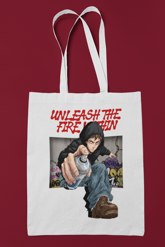 IIT KANPUR "Fire Within" Premium 320 GSM - White Canvas Tote Bag