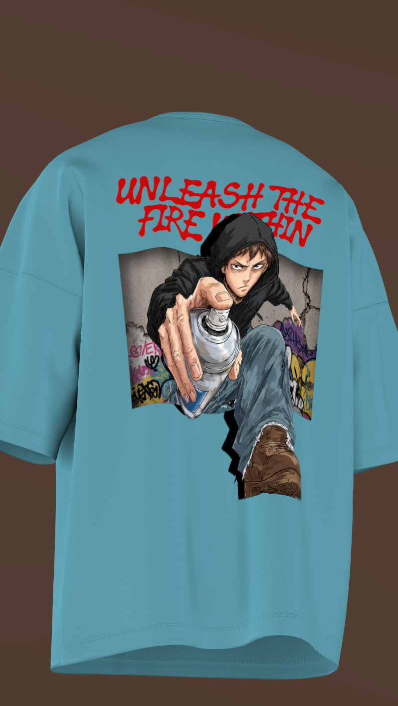 IIT KANPUR "Fire Within" Premium 240 GSM - Mint Blue Oversized