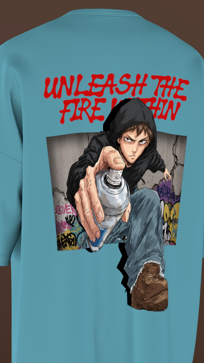 IIT KANPUR "Fire Within" Premium 240 GSM - Mint Blue Oversized