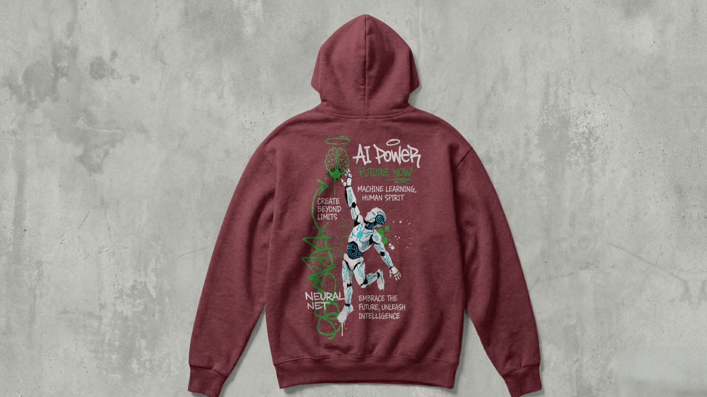 NIT SIKKIM  - WINE AI POWER - 380 GSM EXPORT QUALITY HOODIE