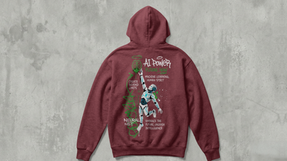 NIT SIKKIM  - WINE AI POWER - 380 GSM EXPORT QUALITY HOODIE
