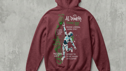 NIT SIKKIM  - WINE AI POWER - 380 GSM EXPORT QUALITY HOODIE
